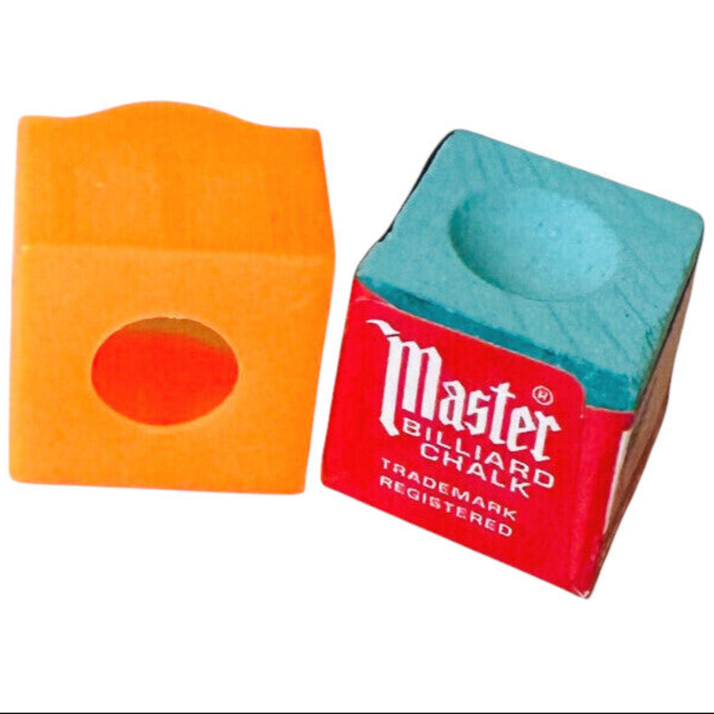 Multicoloured Soft Plastic Cue Chalk Holder + GREEN Master Cue Chalk
