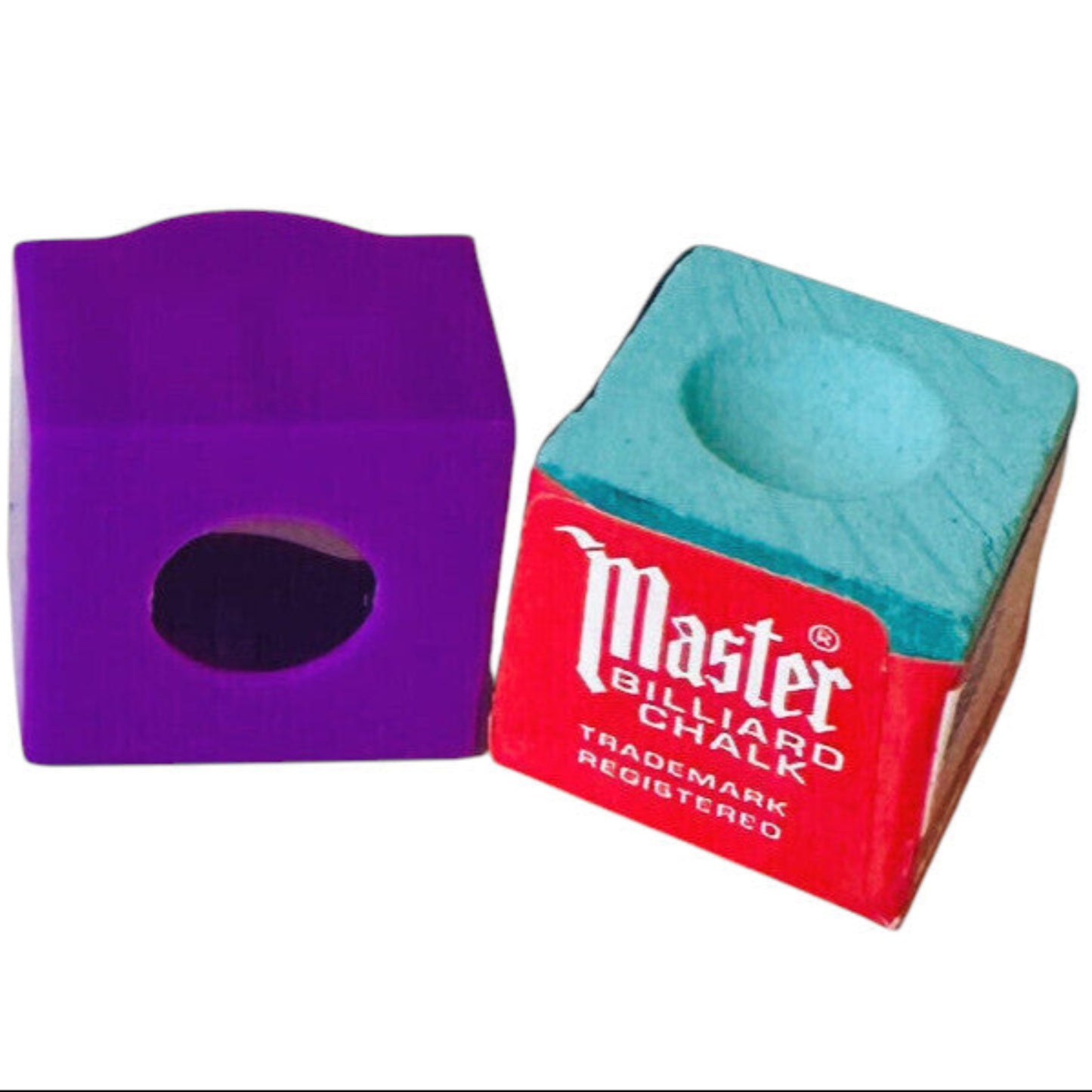 Multicoloured Soft Plastic Cue Chalk Holder + GREEN Master Cue Chalk