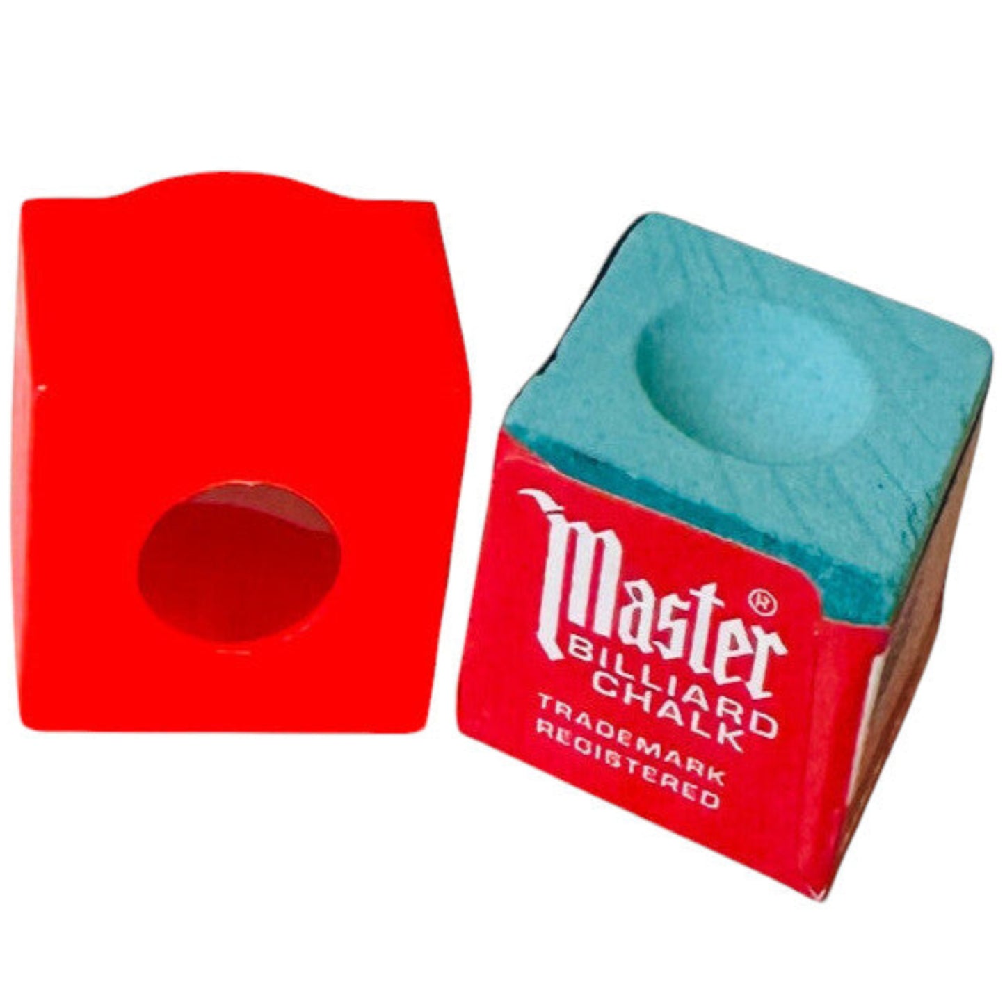 Multicoloured Soft Plastic Cue Chalk Holder + GREEN Master Cue Chalk
