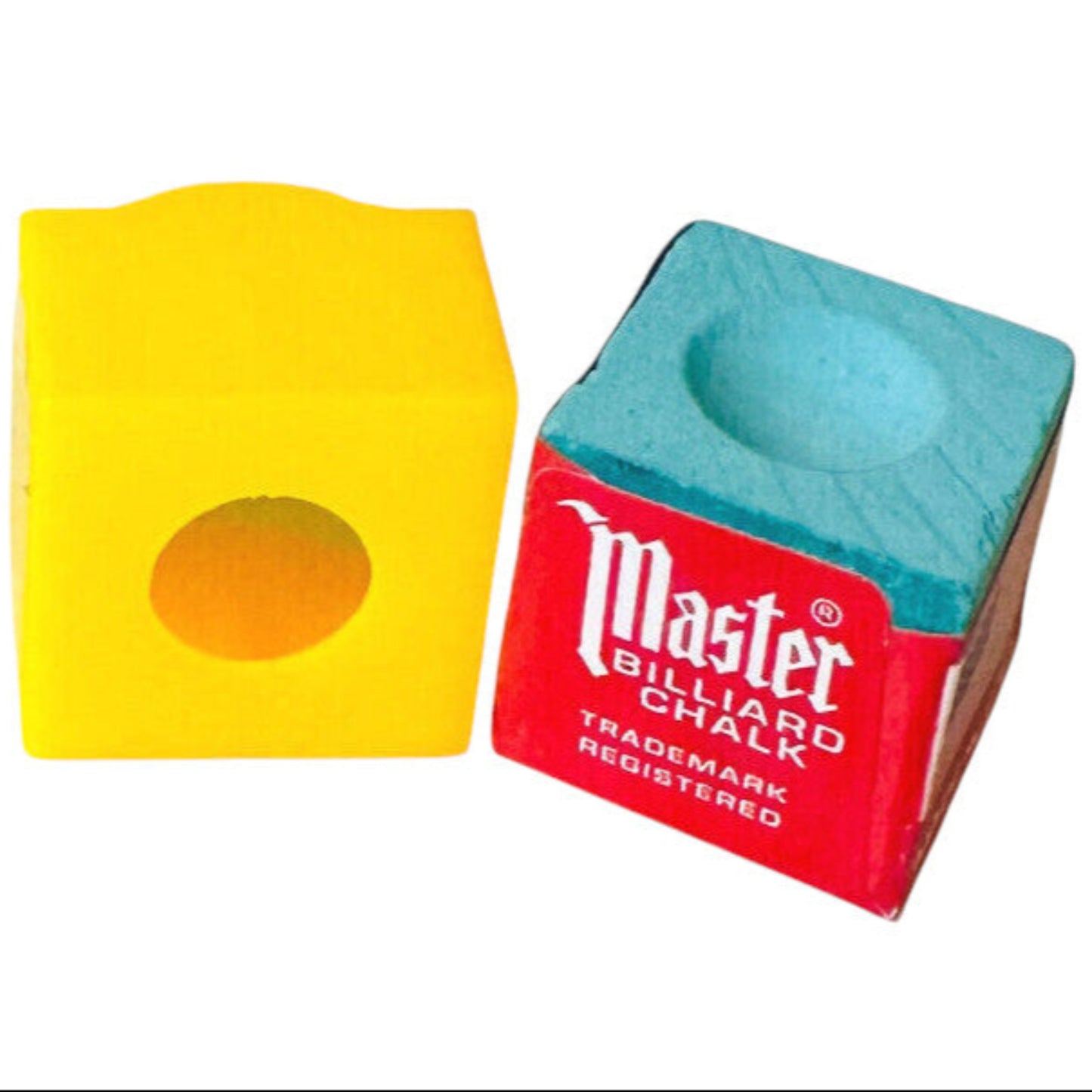 Multicoloured Soft Plastic Cue Chalk Holder + GREEN Master Cue Chalk
