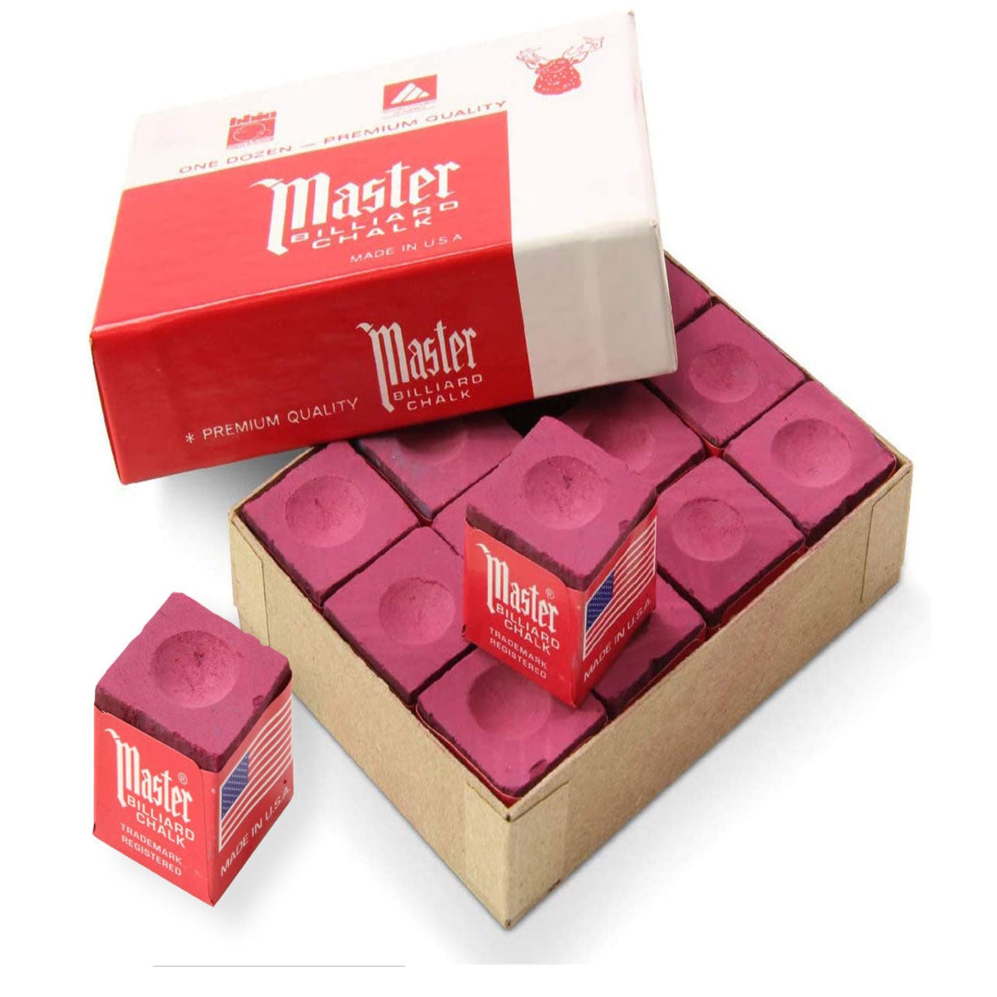 Master Billiard Pool & Snooker Cue Chalks Red