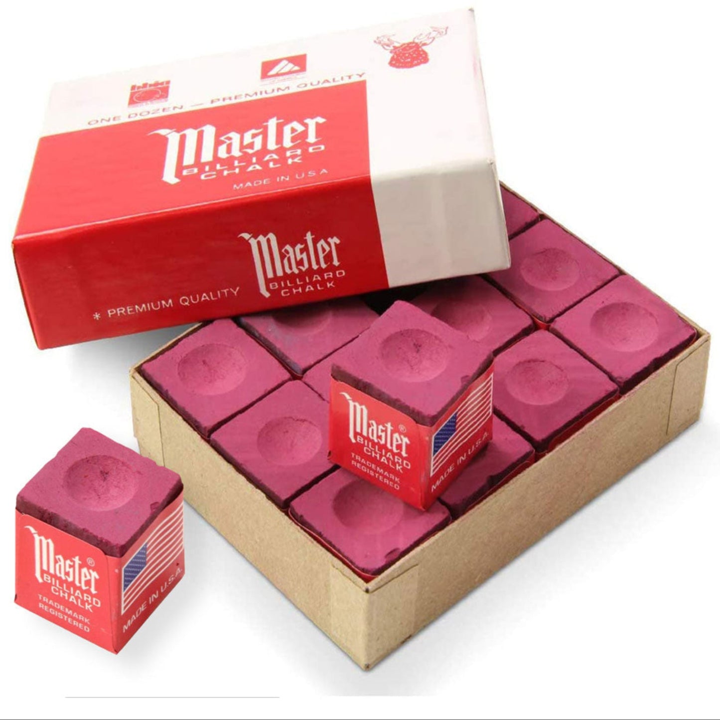 Red Master Billiard Pool & Snooker Cue Chalks