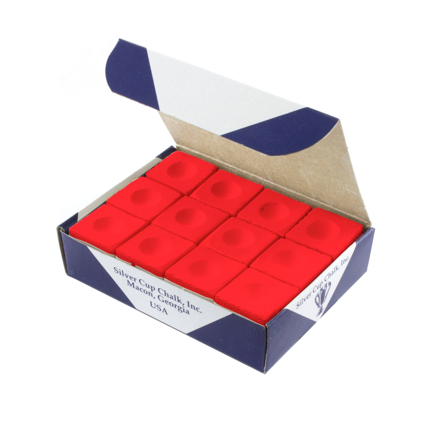Silver Cup Pool & Snooker Cue Chalks Red