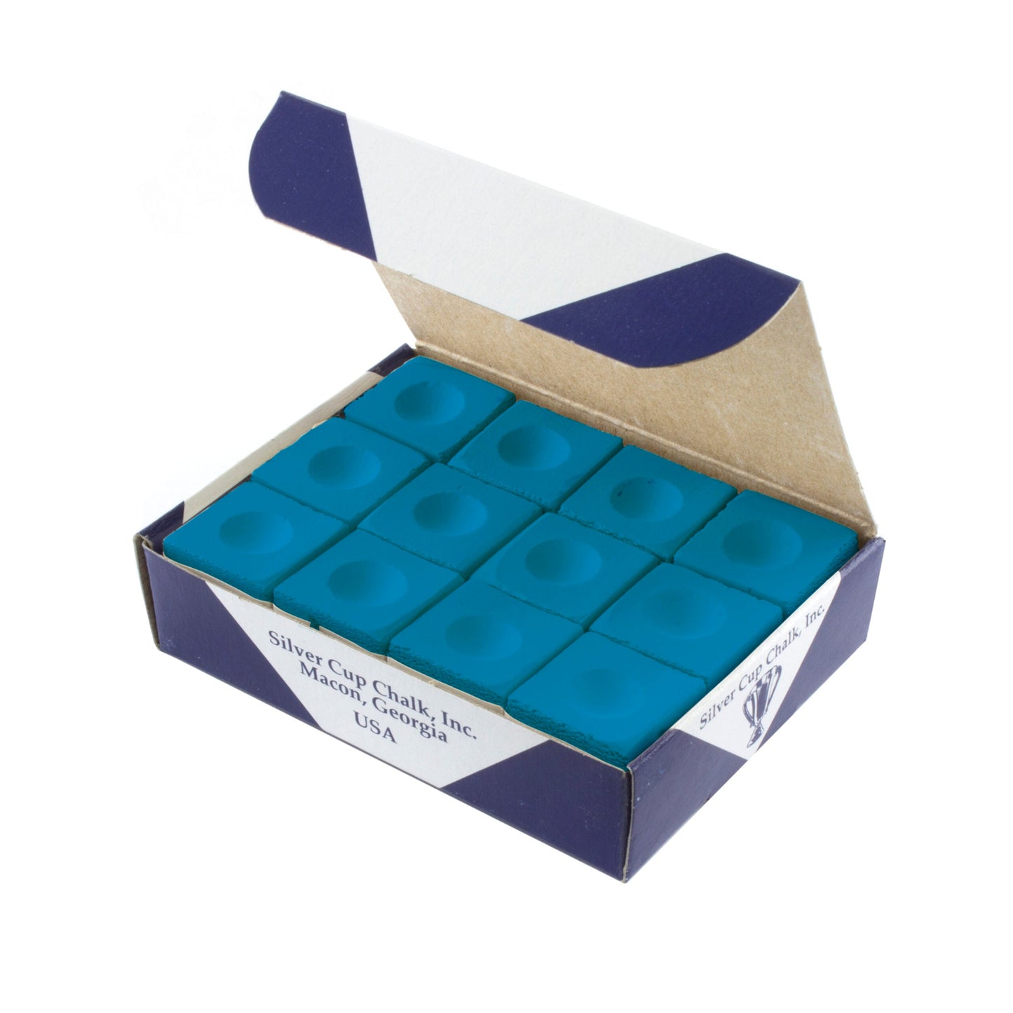 Silver Cup Pool & Snooker Cue Chalks Green Blue