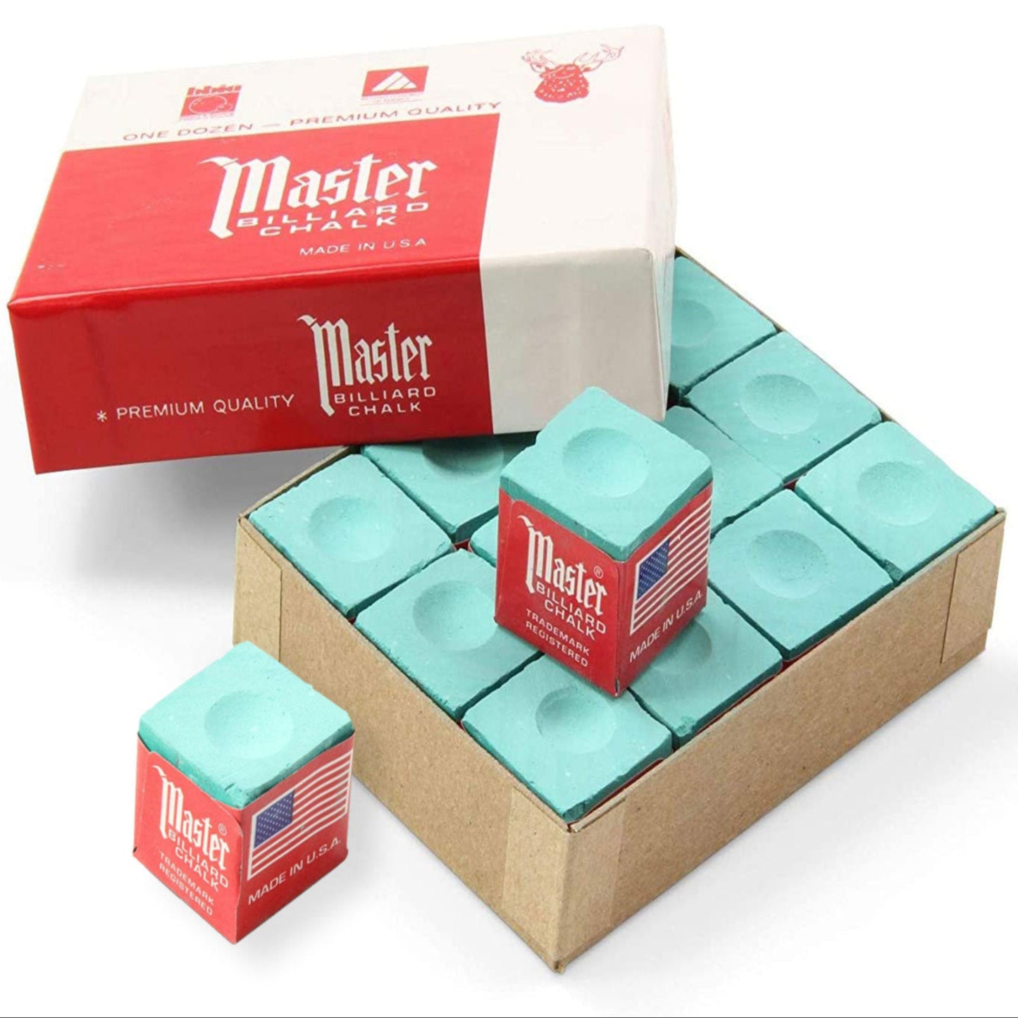 Green Master Billiard Pool & Snooker Cue Chalks