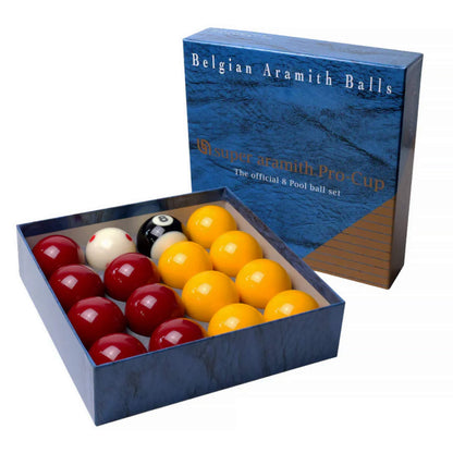 Super Aramith Pro Cup Red & Yellow 2″ (50mm) Pool Balls Set