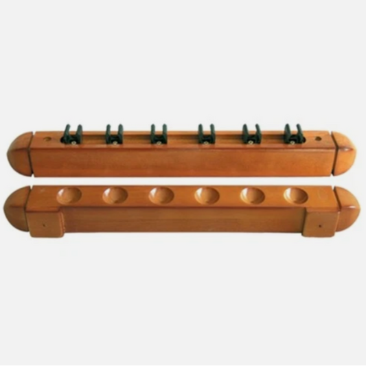 2 Piece Oak 6 Way Cue Rack Holder