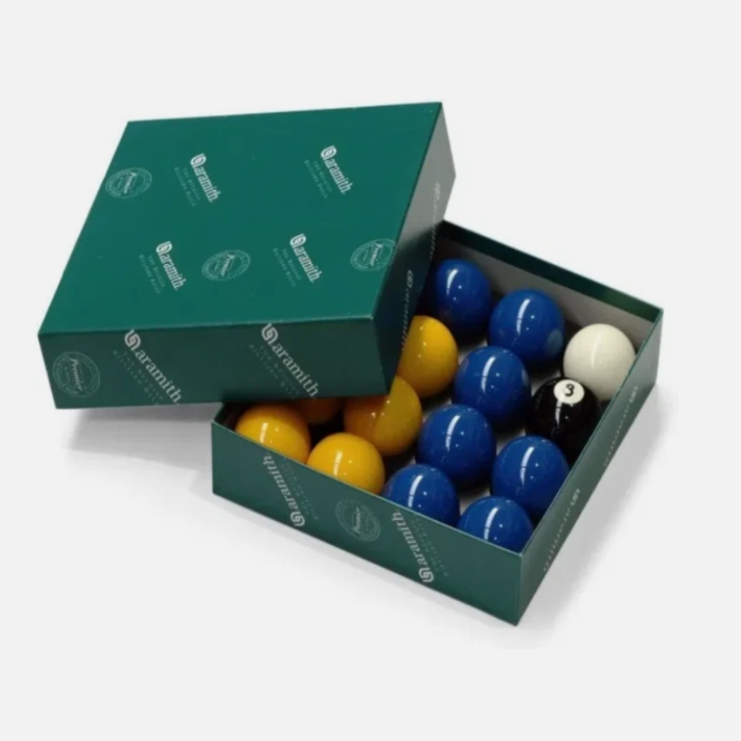 Aramith Premier Blue & Yellow 2″ (50mm) Pool Balls Set