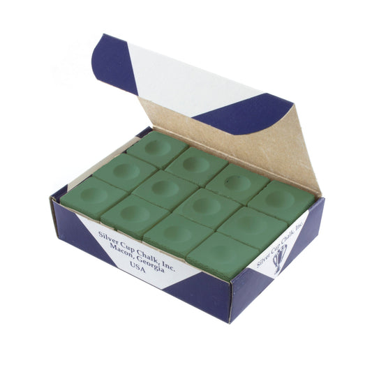 Silver Cup Pool & Snooker Cue Chalks Green