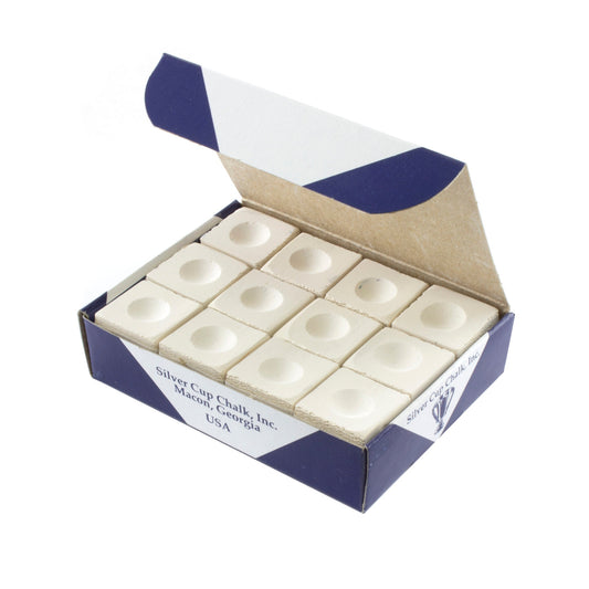 Silver Cup Pool & Snooker Cue Chalks White