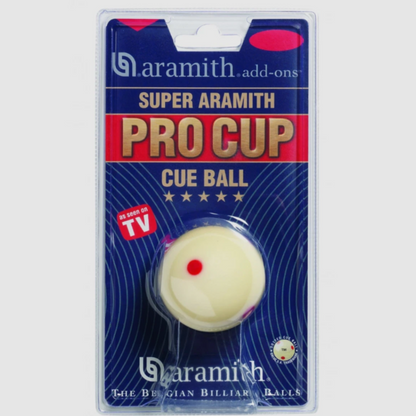 Aramith Pro Cup Red Spotted 1 7/8" White Cue Ball