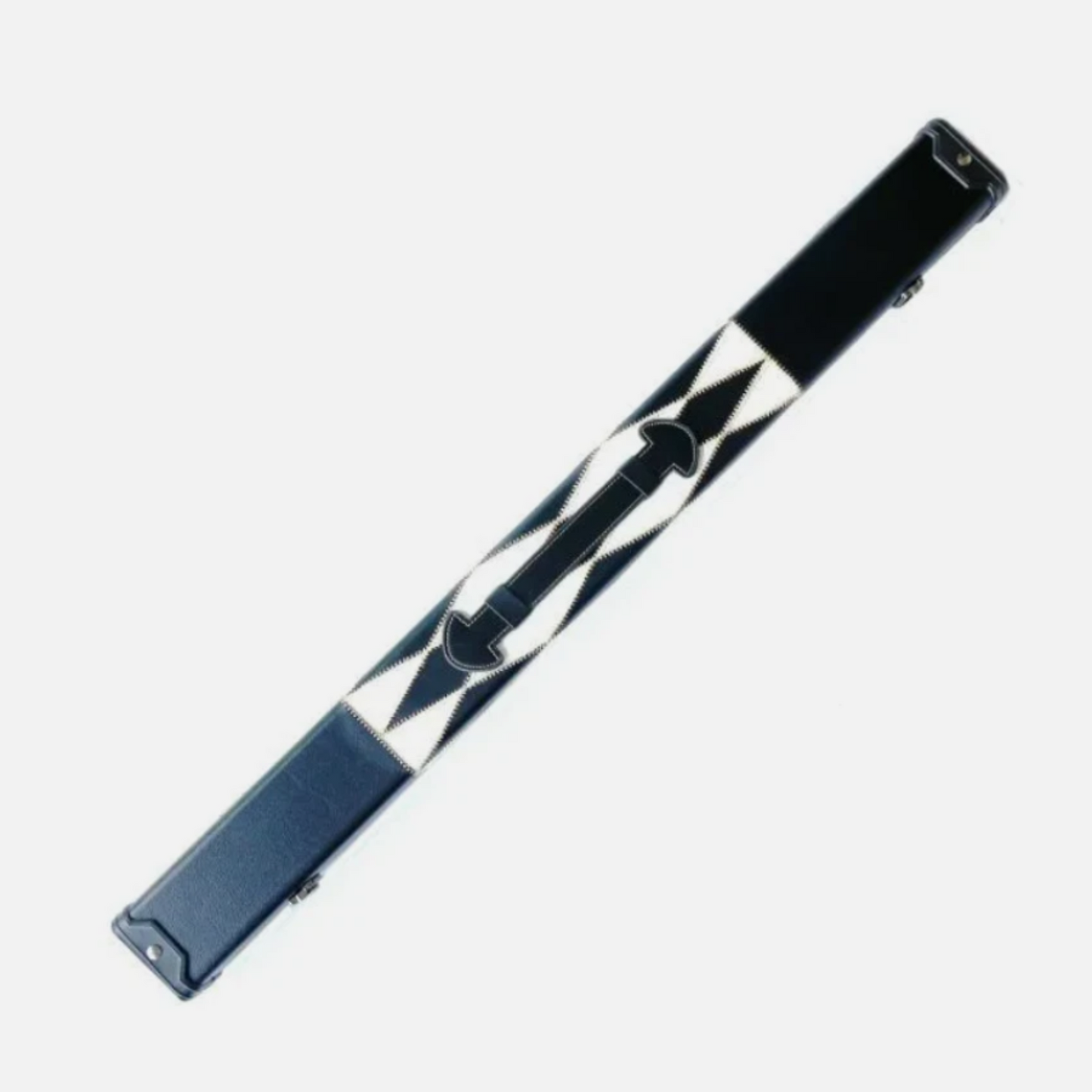 Hard Black & White Leatherette Cue Case